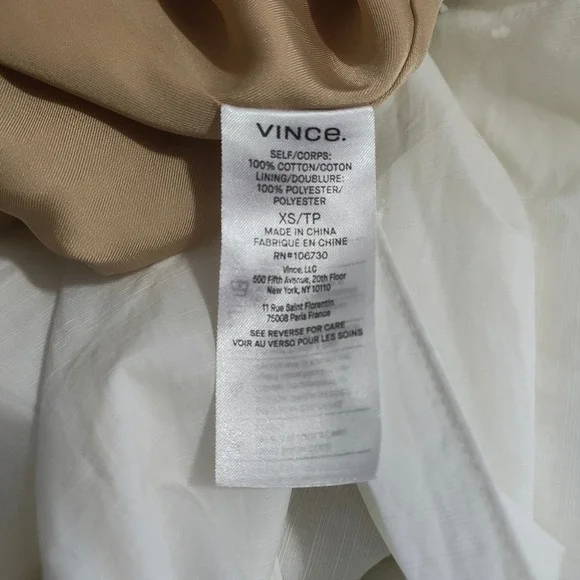 Vince White Long Sleeve Dress V Neck Cutout Midi Bridal Bachelorette Vacation XS - Picture 13 of 14